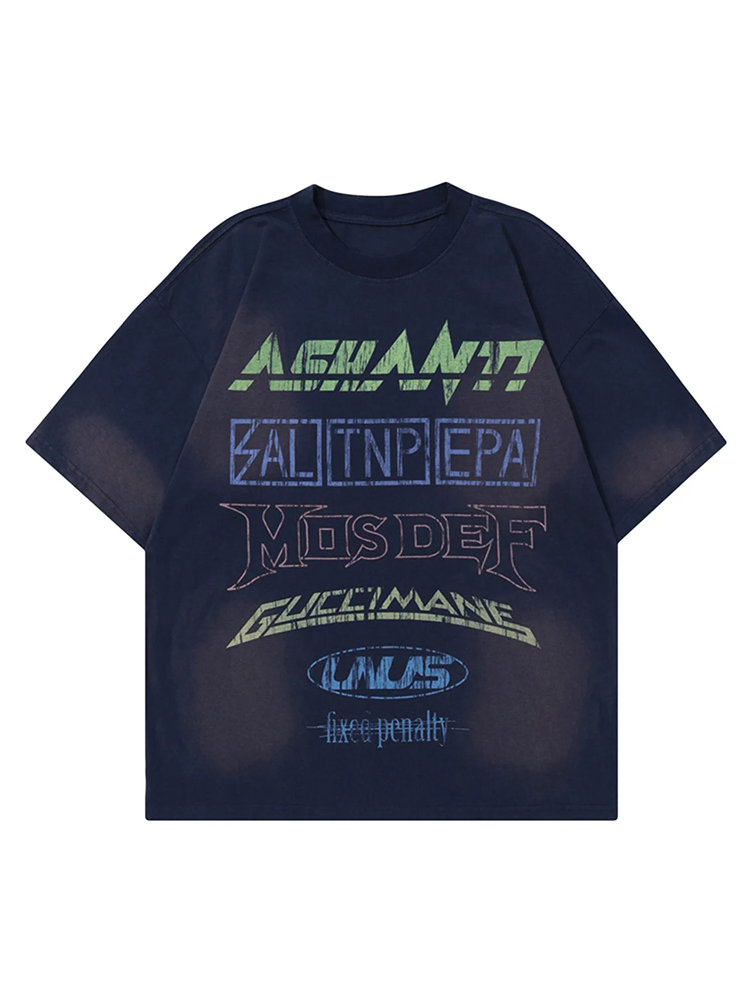 Hip-hop Retro Washed Letter Ceremonial T-shirt sold by Thesupermade product image thumbnail 3