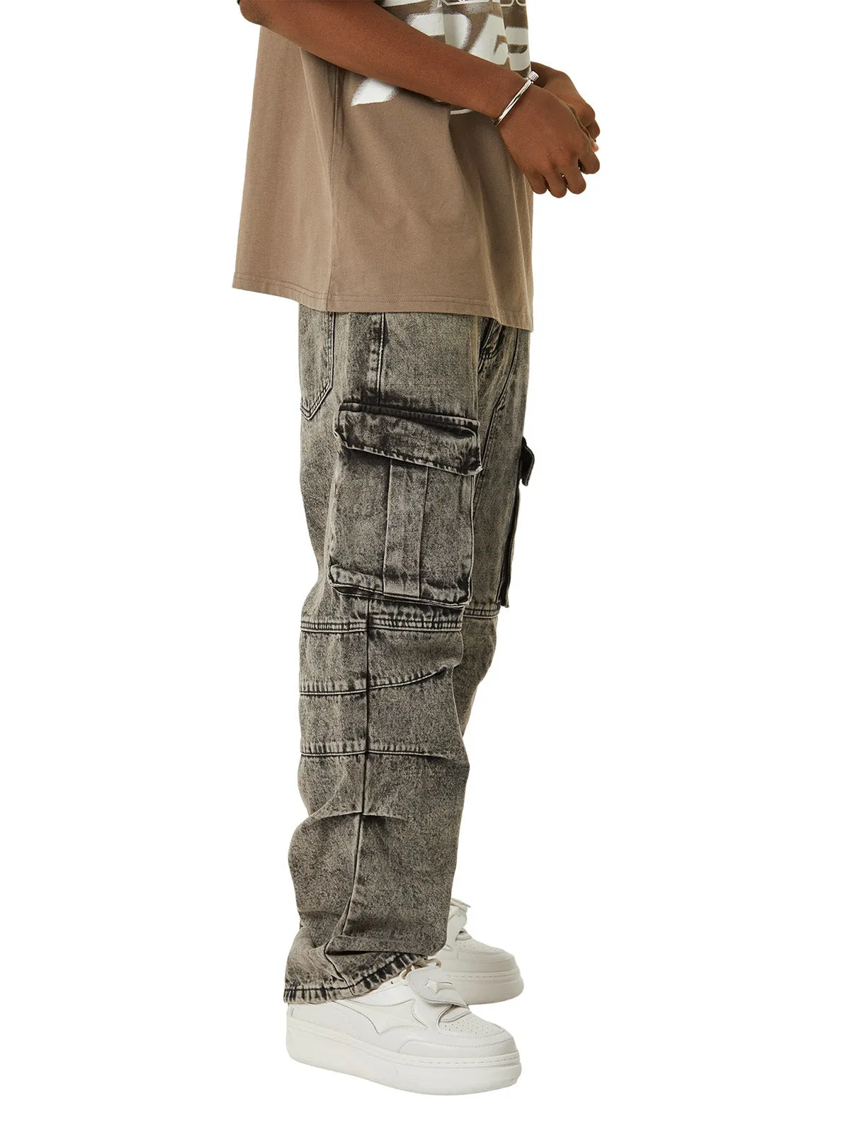 Thesupermade American Street Style Washed Distressed Work Jeans - 2354 sold by Thesupermade product image thumbnail 3