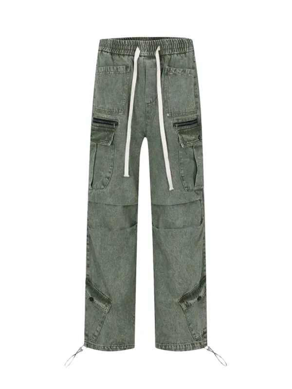 Thesupermade Loose Straight Casual Work Pants - 2037 sold by Thesupermade
