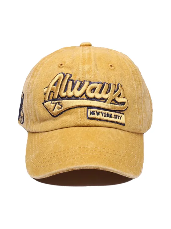 Thesupermade Vintage Embroidered Denim Washed Baseball Cap sold by Thesupermade