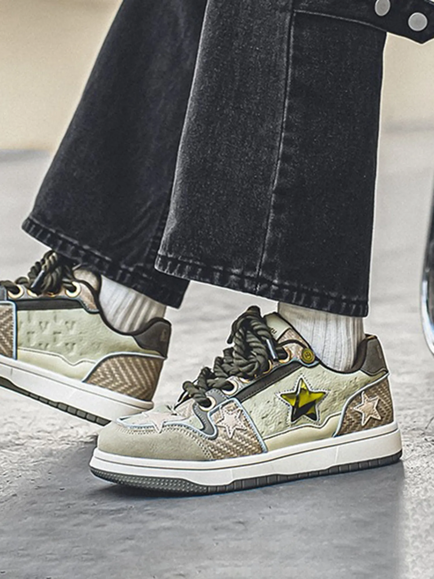 Thesupermade Vintage Star Longjing Tea Sneakers sold by Thesupermade product image thumbnail 4