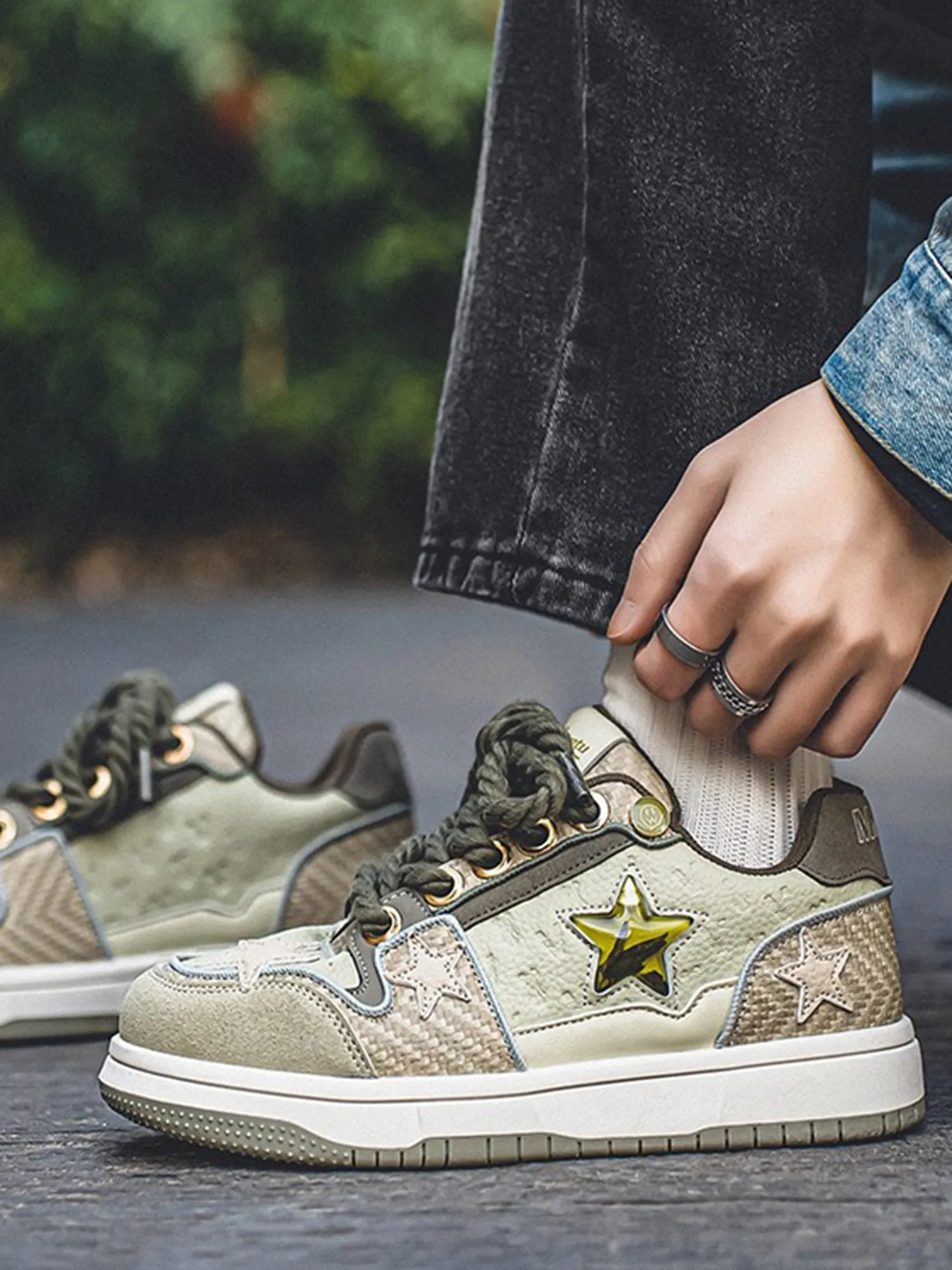 Thesupermade Vintage Star Longjing Tea Sneakers sold by Thesupermade product image thumbnail 5