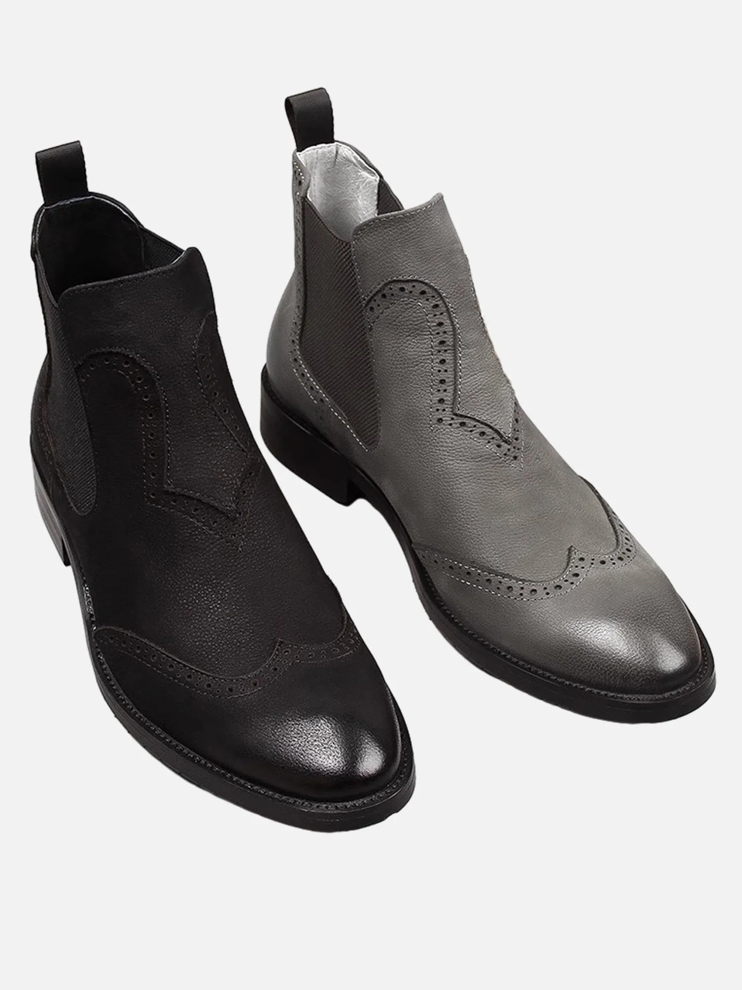 Trendy Round Toe British Brogue Carved Chelsea Short Boots sold by Thesupermade product image thumbnail 4