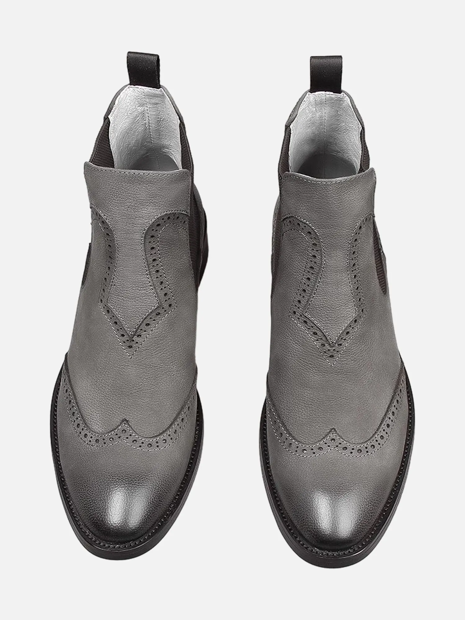 Trendy Round Toe British Brogue Carved Chelsea Short Boots sold by Thesupermade product image thumbnail 2