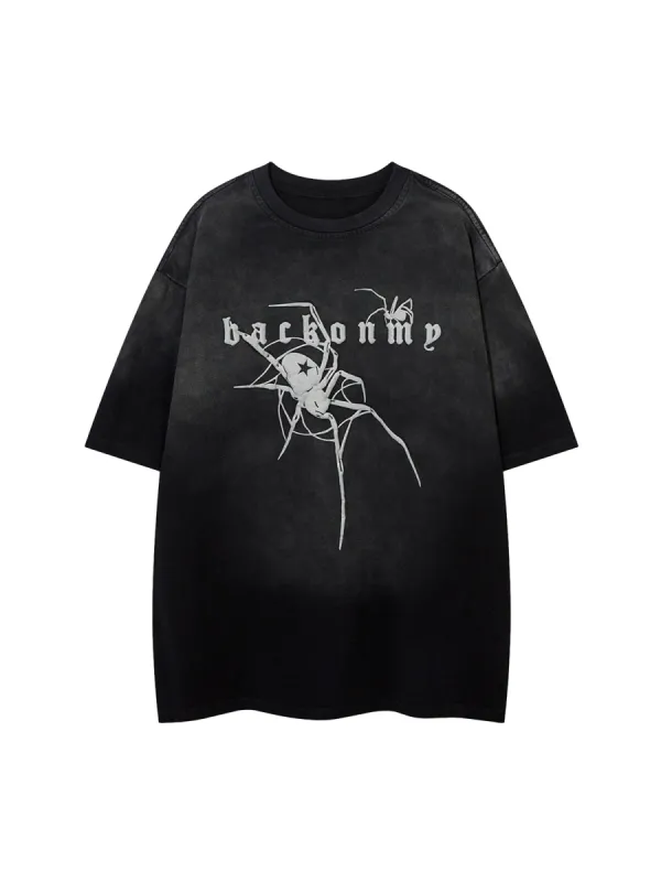 Retro High Street Spider Pattern Foam T-shirt sold by Thesupermade