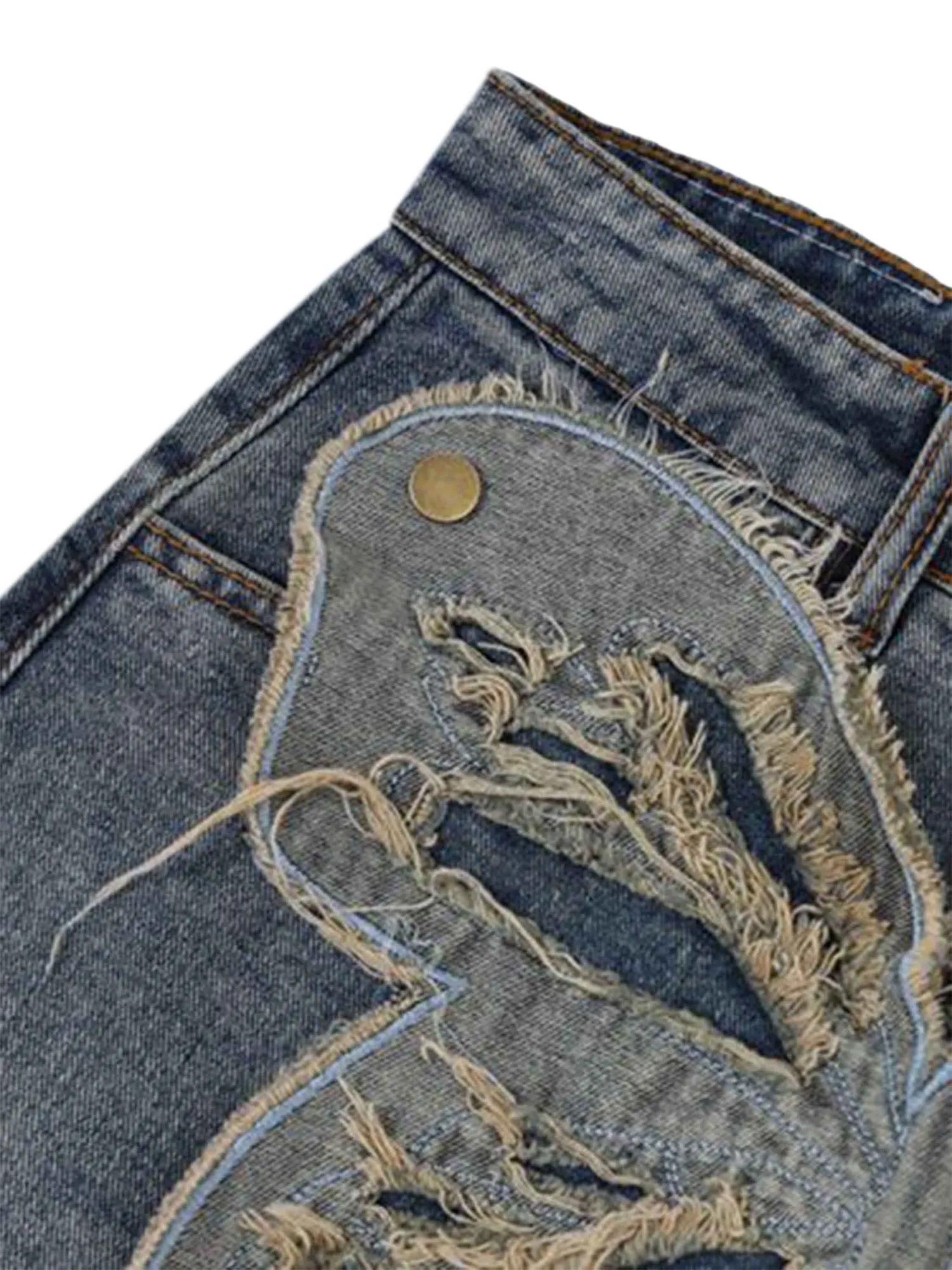 Thesupermade Appliqued Butterfly Embroidered Jeans sold by Thesupermade product image thumbnail 3
