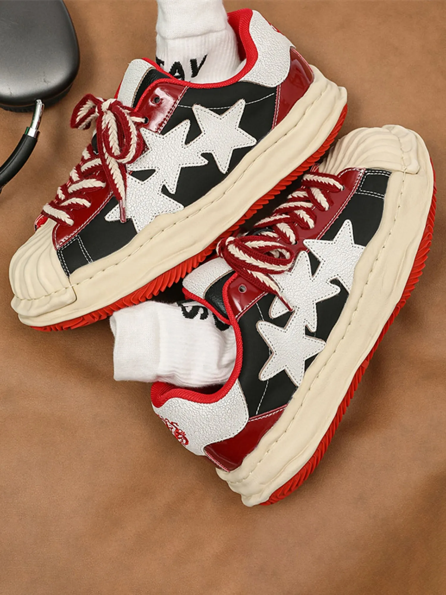 Dragon Red Shell Toe Dissolving Shoes Retro Sneakers sold by Thesupermade product image thumbnail 5