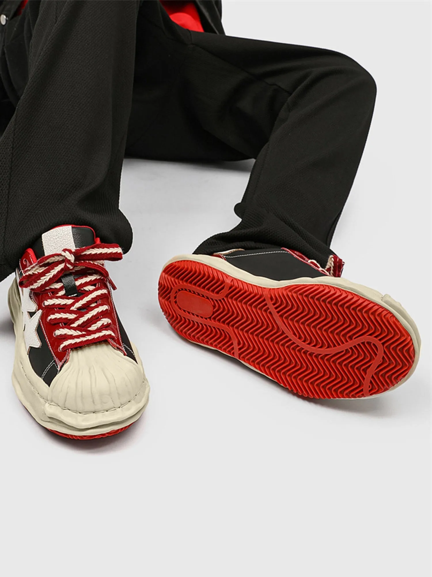 Dragon Red Shell Toe Dissolving Shoes Retro Sneakers sold by Thesupermade product image thumbnail 4