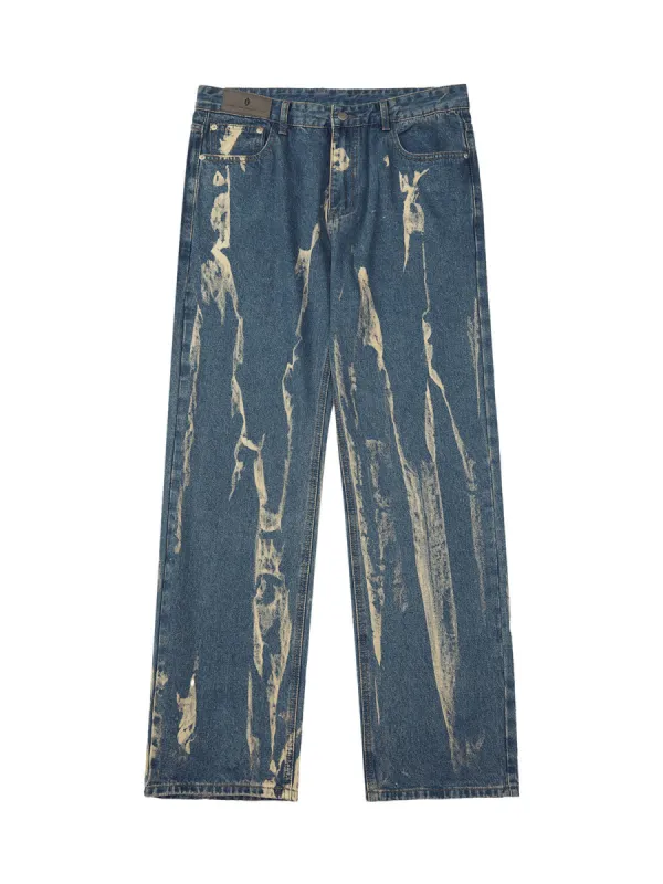 Thesupermade Lightning Flying Tie-Dye Hip-Hop Jeans sold by Thesupermade