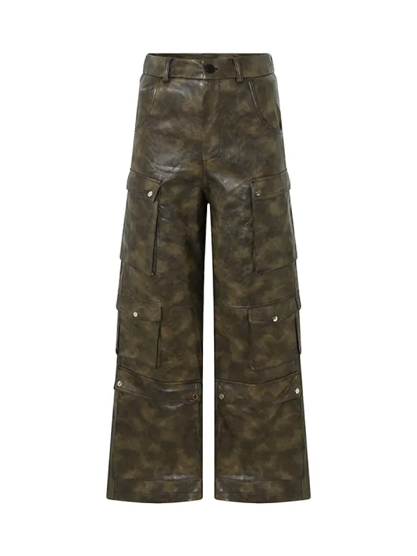 Thesupermade High Street Multi-pocket Leather Cargo Pants - 2108 sold by Thesupermade