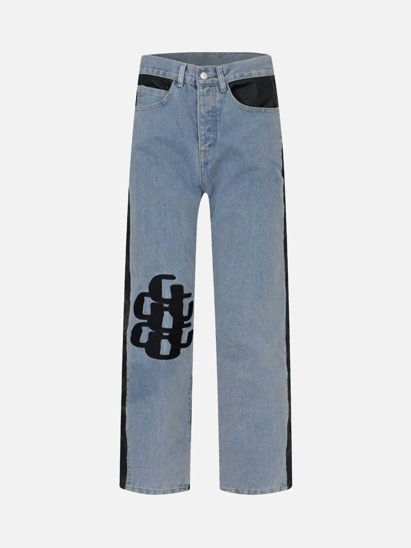 Thesupermade Patch Letter Jeans sold by Thesupermade