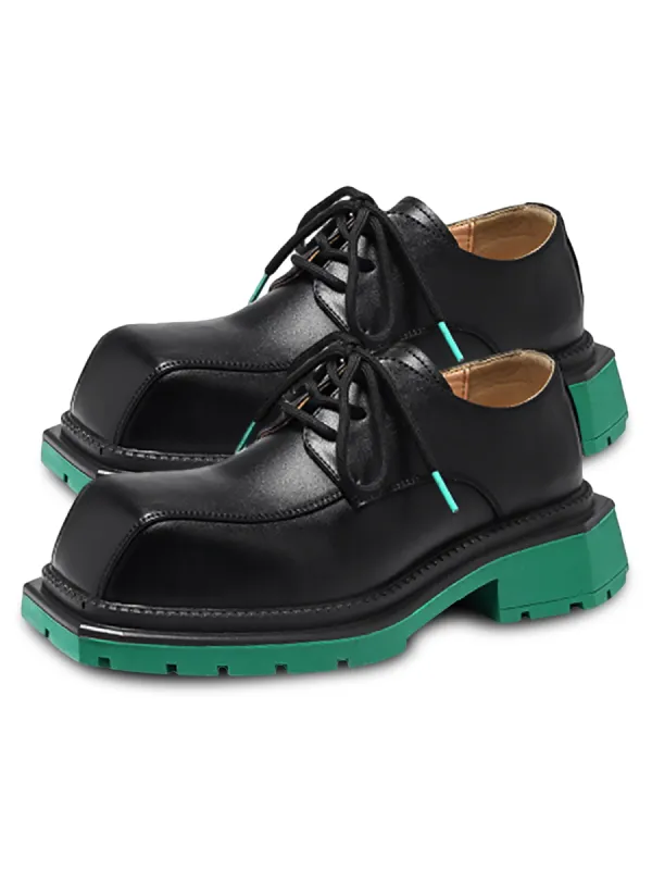 Black Square Toe Leather Shoes - 2119 sold by Thesupermade