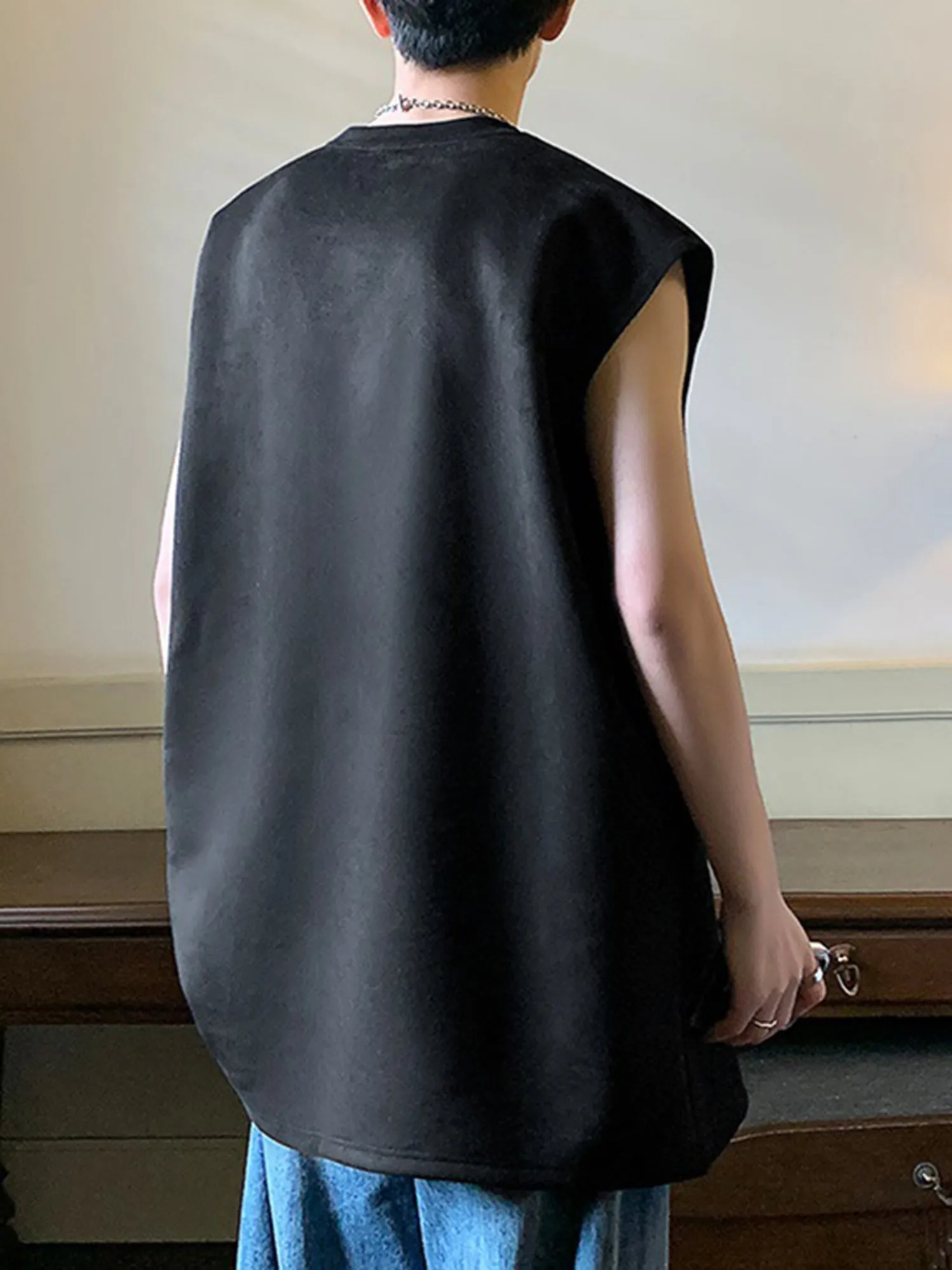 Thesupermade Gothic Font Ice Silk Loose Sleeveless Vest sold by Thesupermade product image thumbnail 4