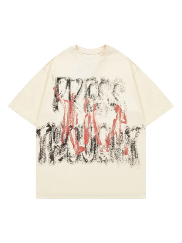 Dark Graffiti Character Print Street Rap T-shirt sold by Thesupermade