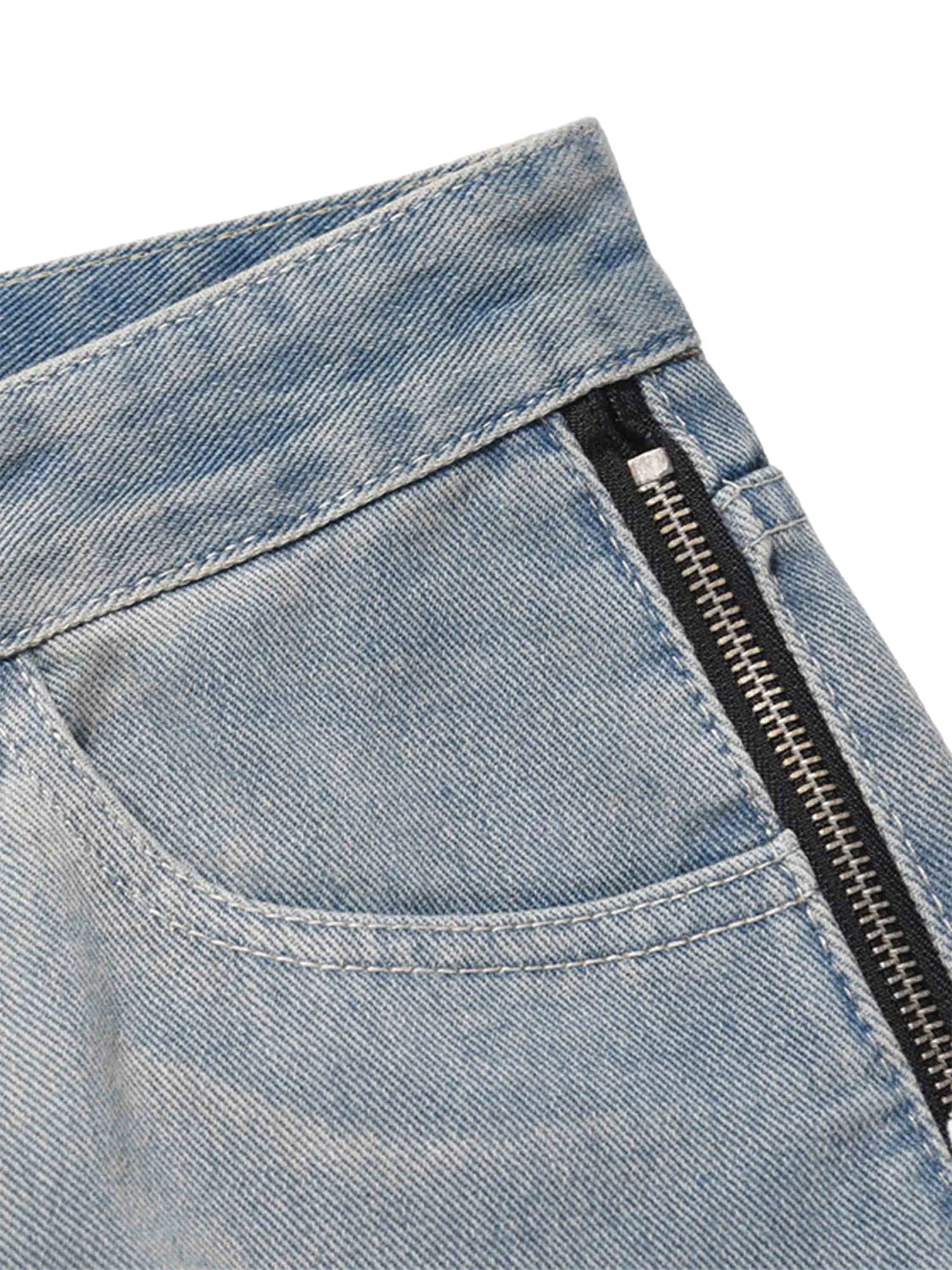 Thesupermade High Street Hip-hop Zipper Straight Jeans sold by Thesupermade product image thumbnail 3