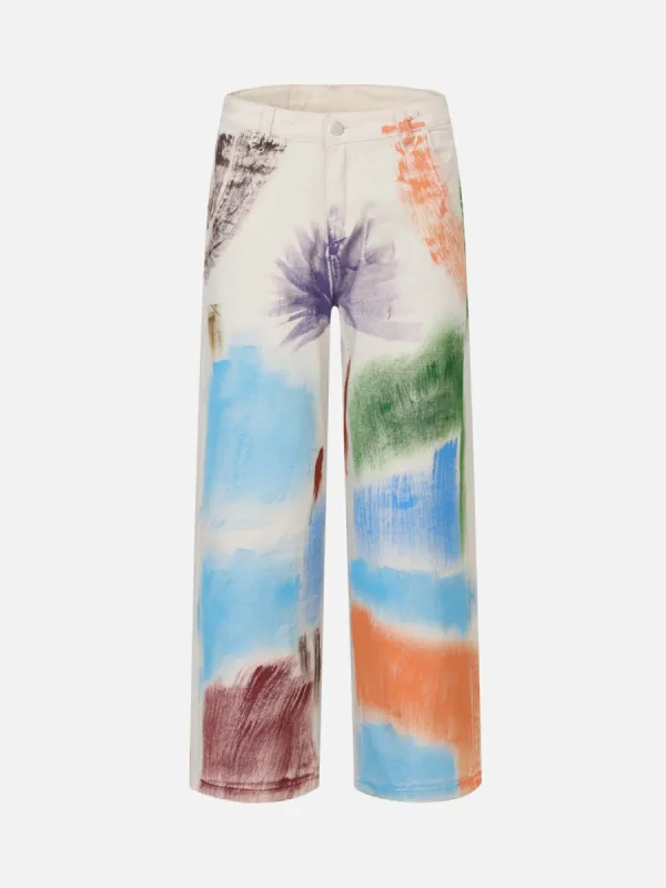 Thesupermade Graffiti Niche Loose Jeans sold by Thesupermade