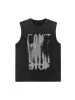 Thesupermade Art Letter Washed Distressed Vest sold by Thesupermade
