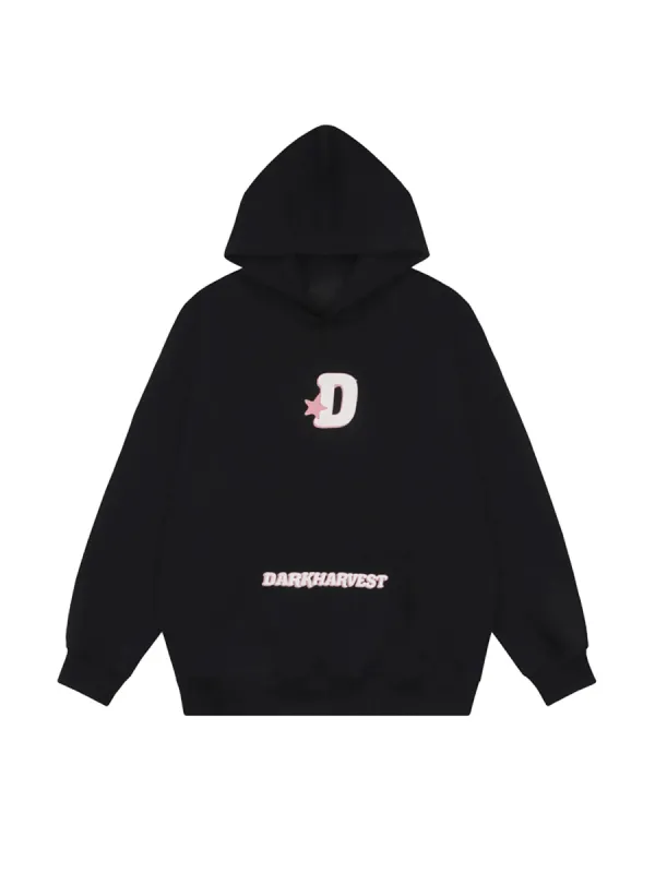 Thesupermade Star Letter Print Hooded Sweatshirt sold by Thesupermade