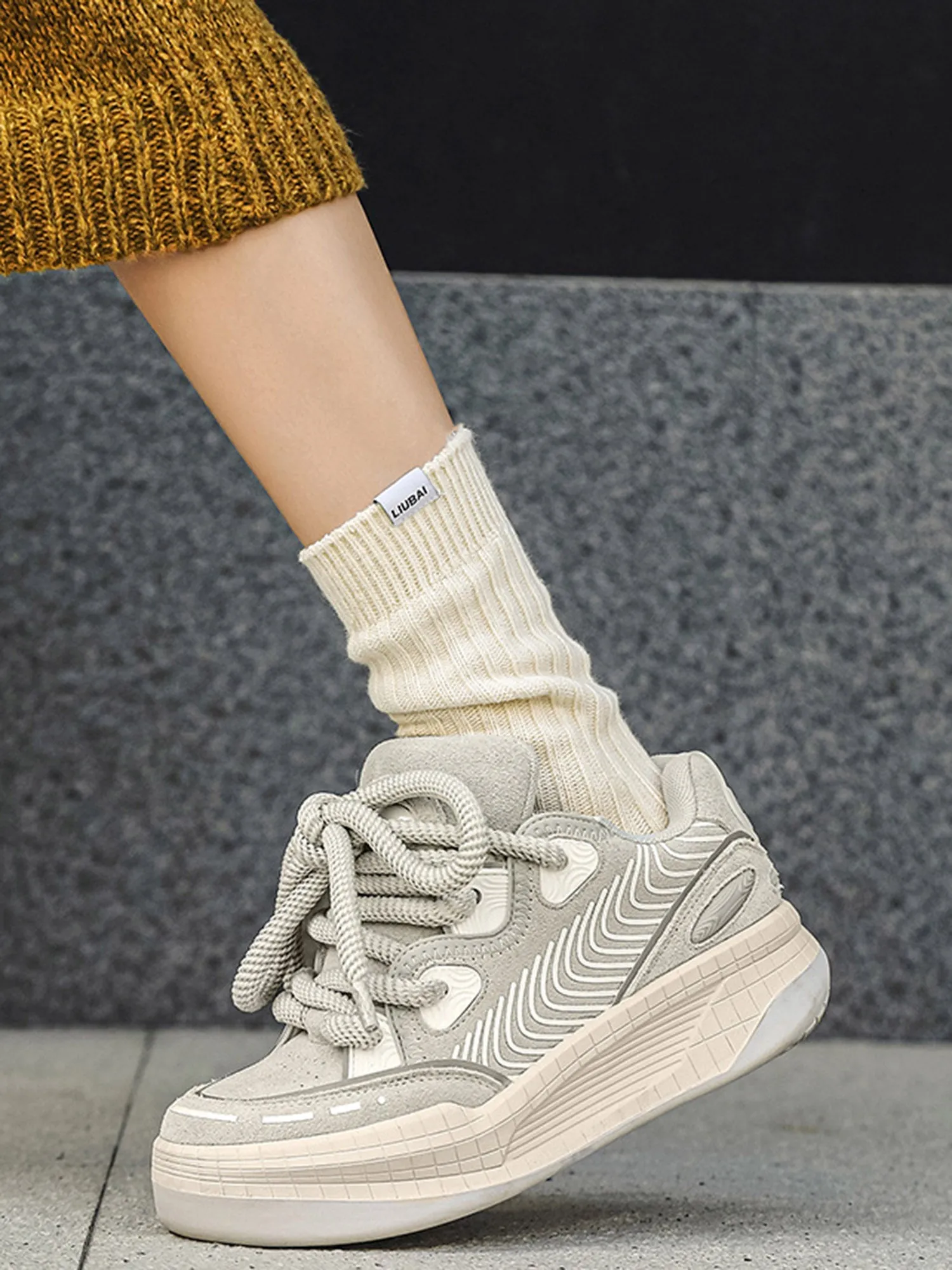 Racing Line Thick Sole Heightening Sneakers sold by Thesupermade product image thumbnail 5