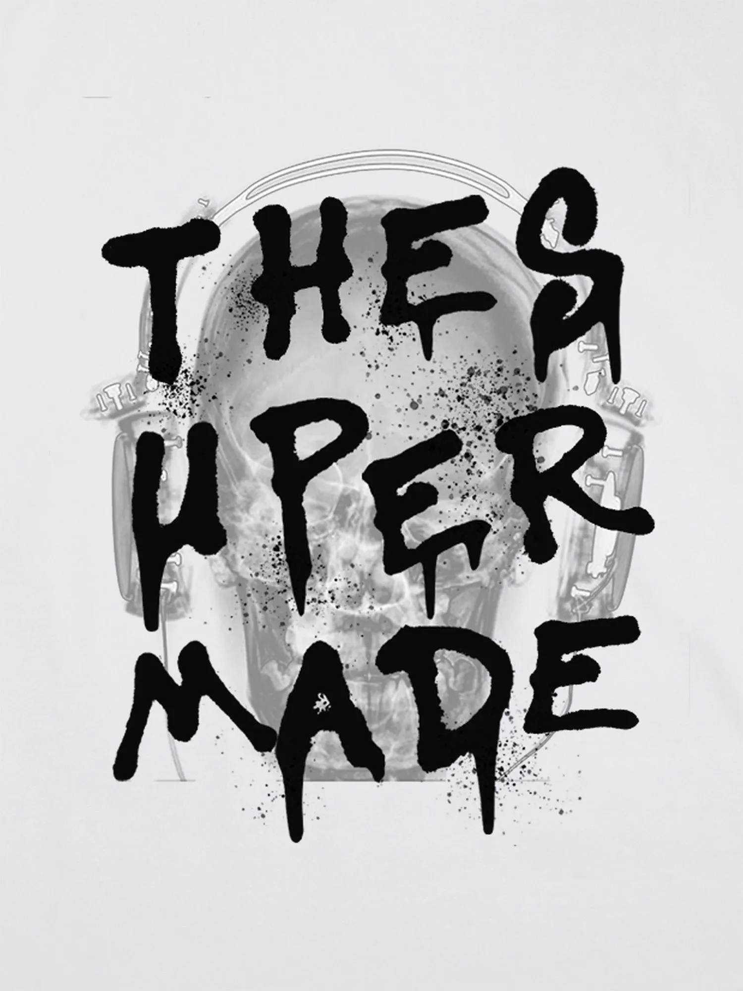 Thesupermade Fun Graffiti Letter Skull Print T-shirt sold by Thesupermade product image thumbnail 2