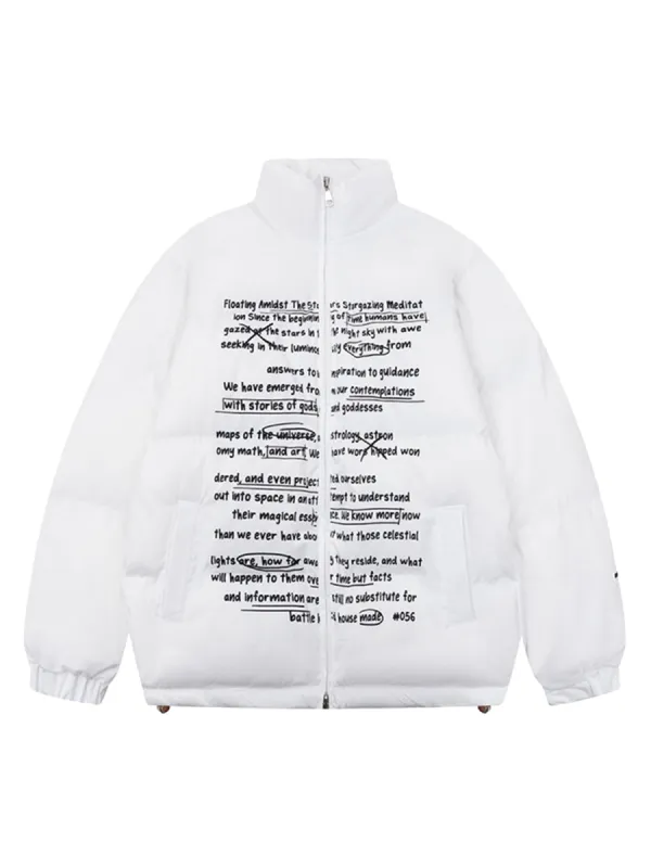 Thesupermade Handwritten Font Design Down Jacket sold by Thesupermade