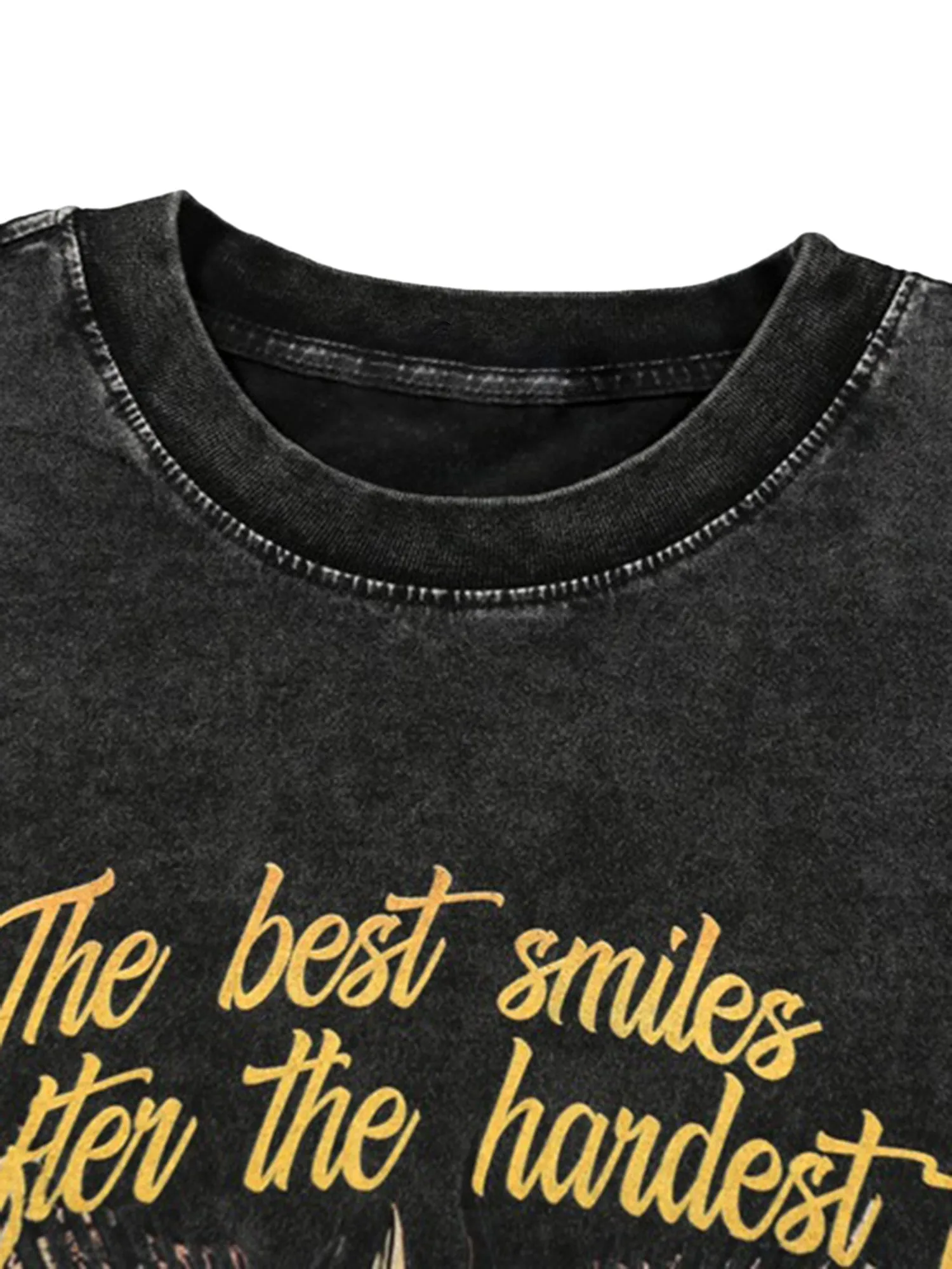 Washed Distressed Retro VTG Angel Skull T-shirt sold by Thesupermade product image thumbnail 3