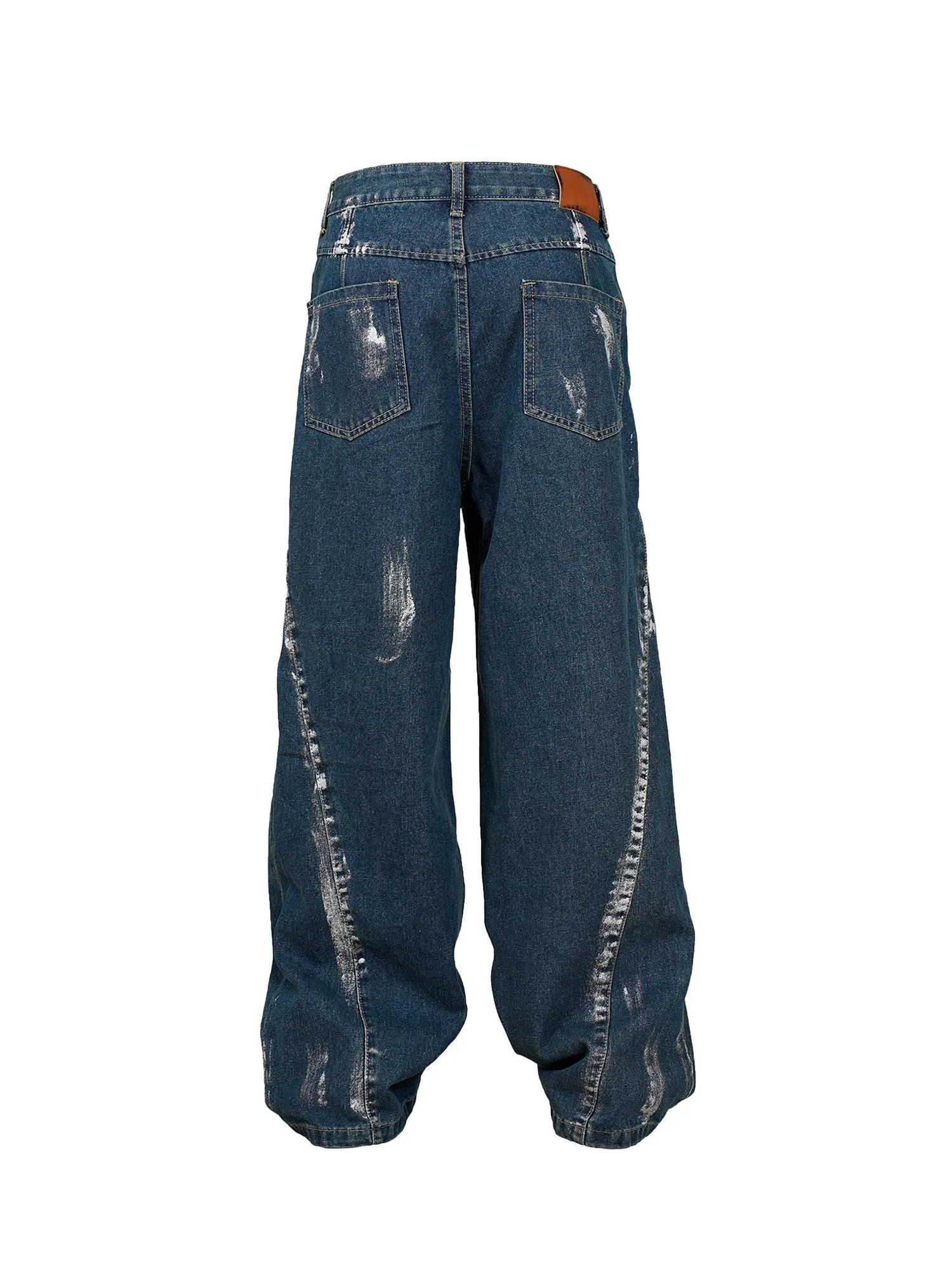 Thesupermade American Street Style Washed Spray-painted Jeans sold by Thesupermade product image thumbnail 4