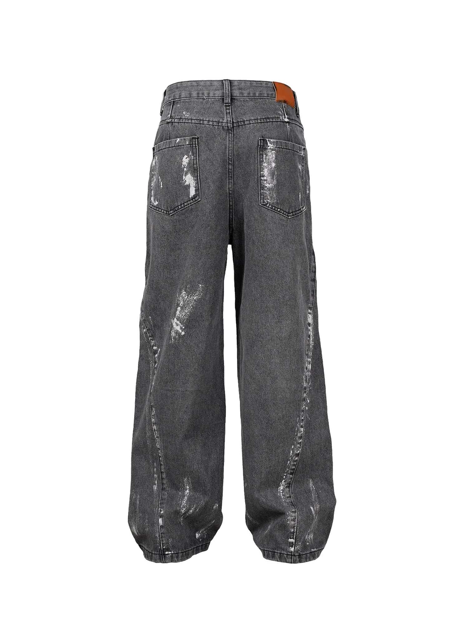 Thesupermade American Street Style Washed Spray-painted Jeans sold by Thesupermade product image thumbnail 2