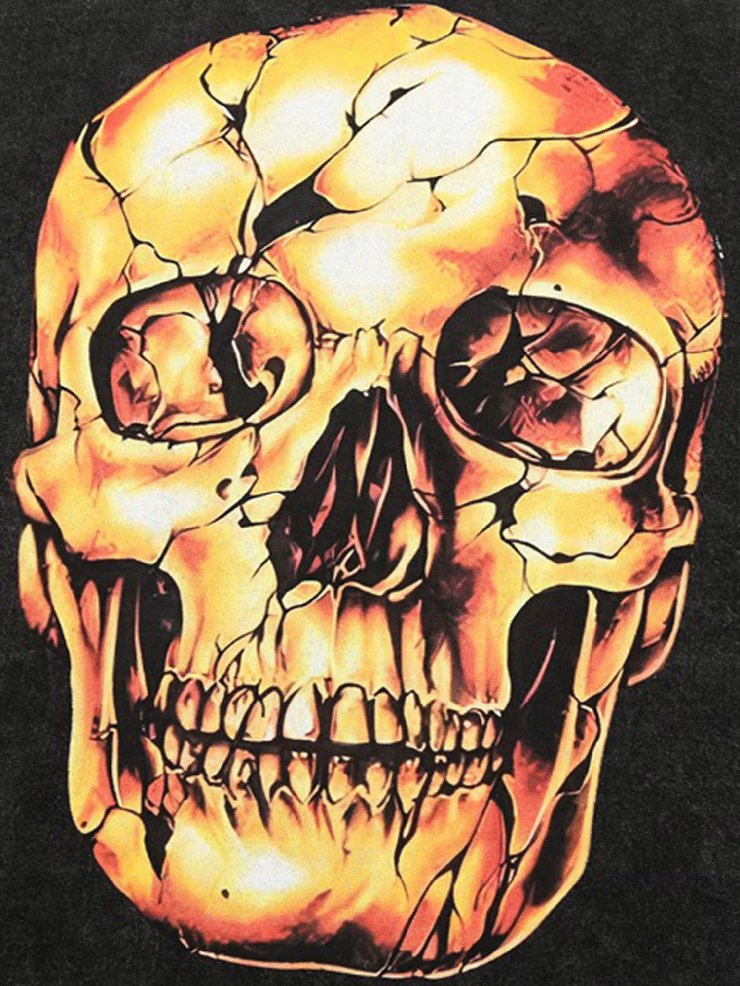 Retro Washed Dark Gold Skull T-shirt sold by Thesupermade product image thumbnail 5