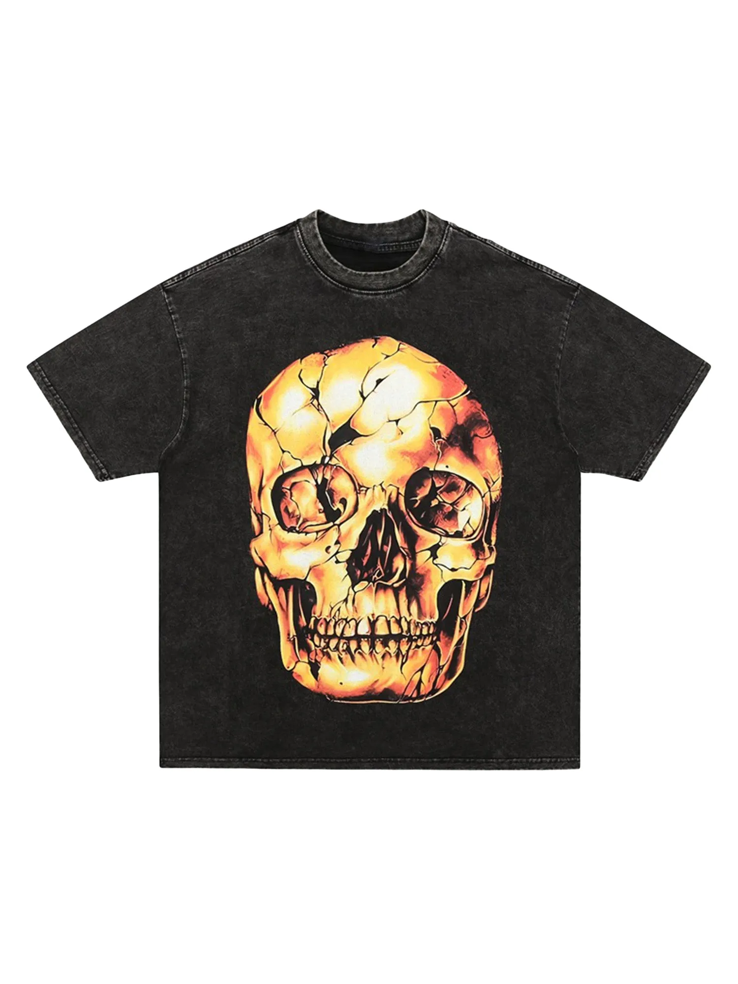 Retro Washed Dark Gold Skull T-shirt sold by Thesupermade
