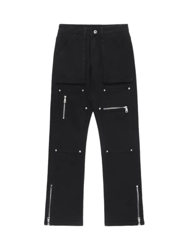 Thesupermade High Street Zipper Patchwork Pocket Denim Pants sold by Thesupermade