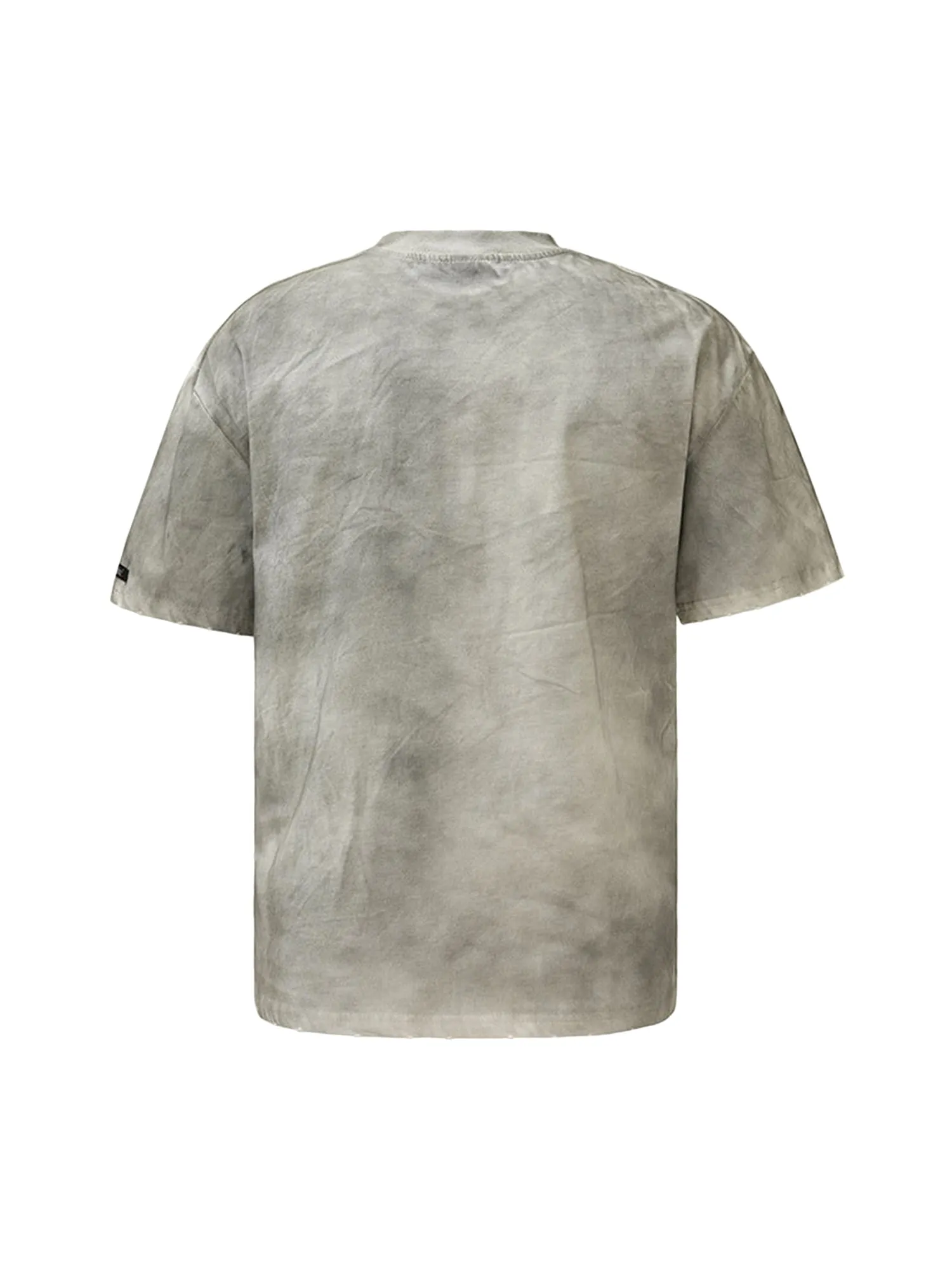 Thesupermade Mud-dyed Dirty Spray Cross Print Street Rap T-Shirt sold by Thesupermade product image thumbnail 2