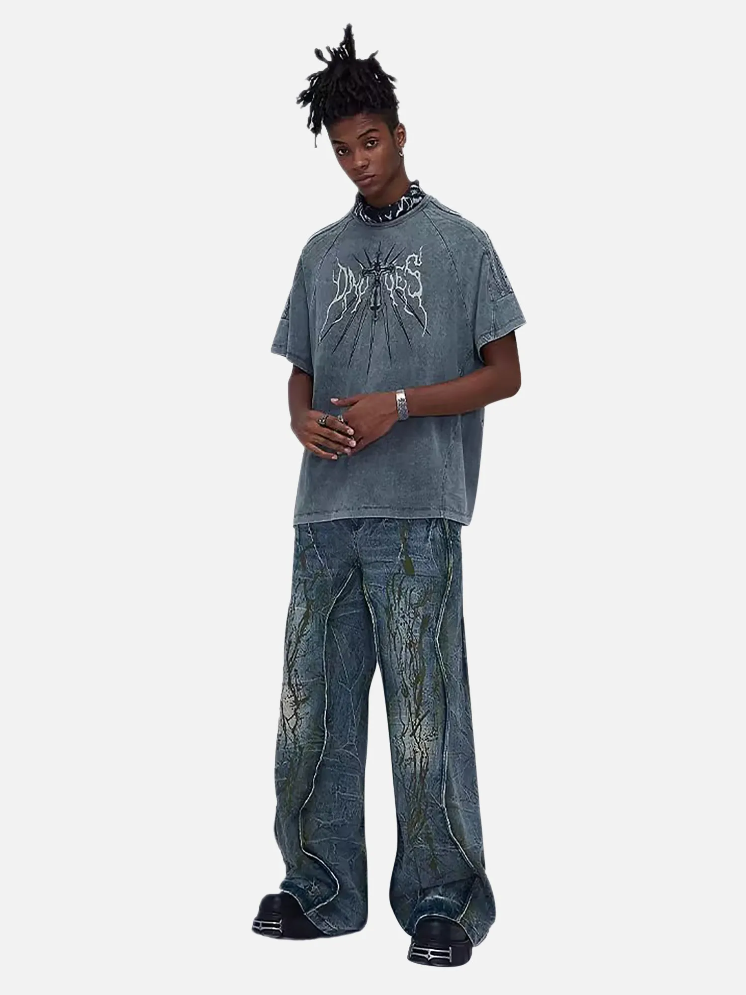 American Street Heavy Duty Washed Distressed Jeans - 2033 sold by Thesupermade product image thumbnail 3