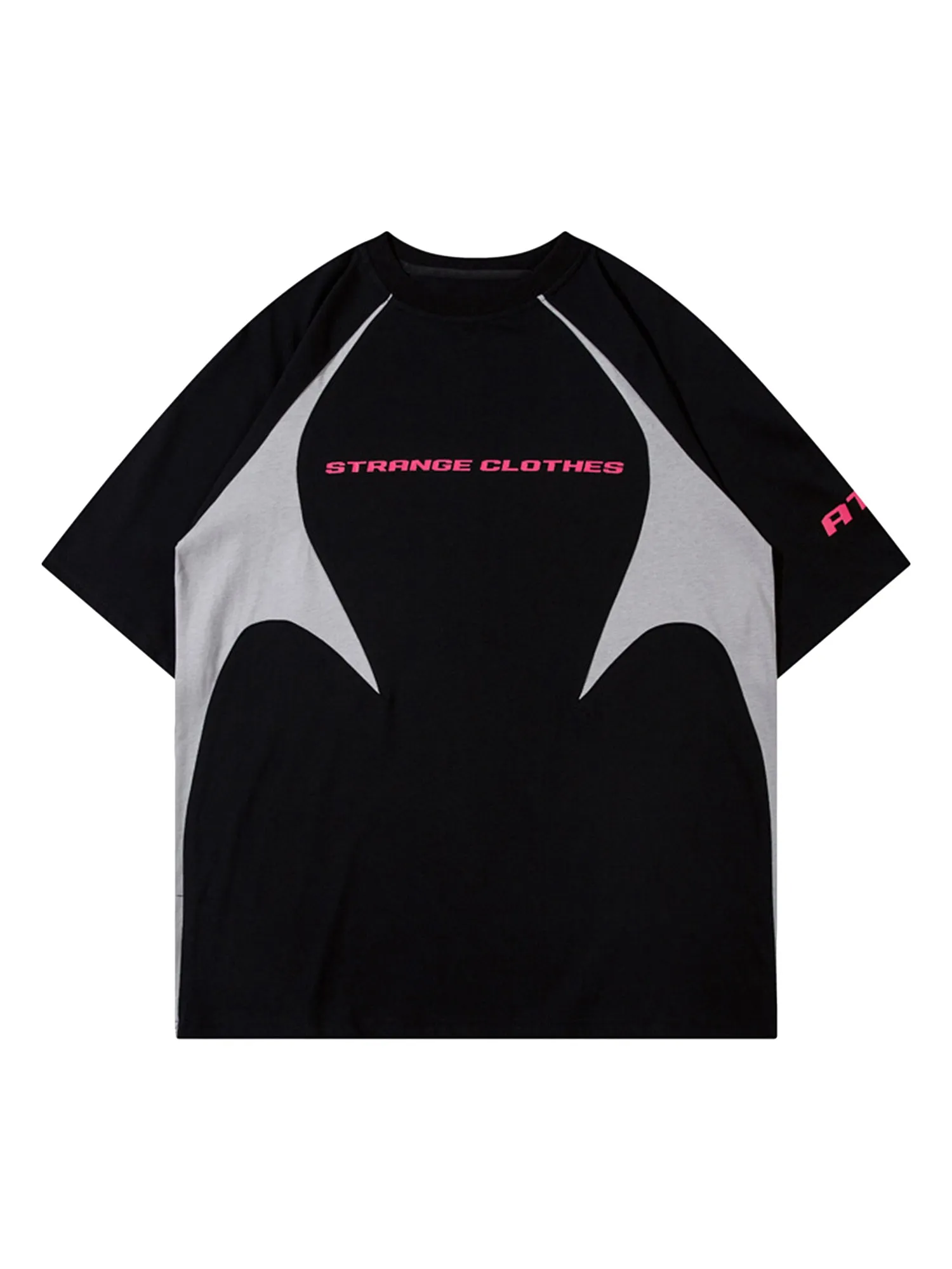 Retro Color-Blocked Deconstructed Stitching Racing T-shirt sold by Thesupermade
