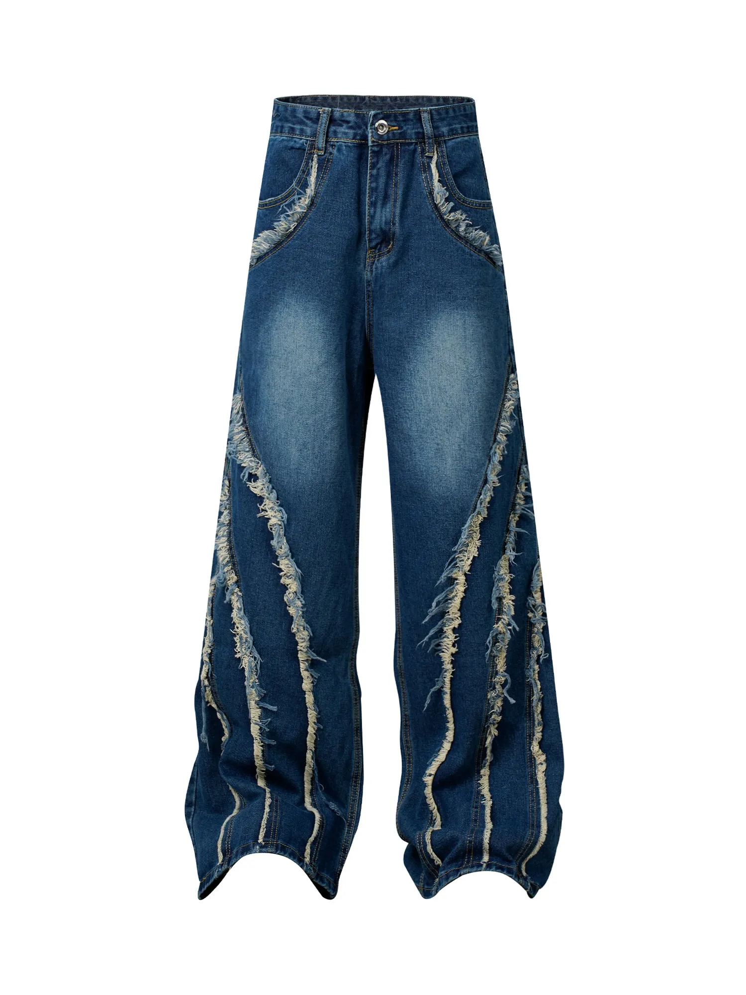 Thesupermade High Street Hip-hop Washed Fur Jeans - 2220 sold by Thesupermade product image thumbnail 2