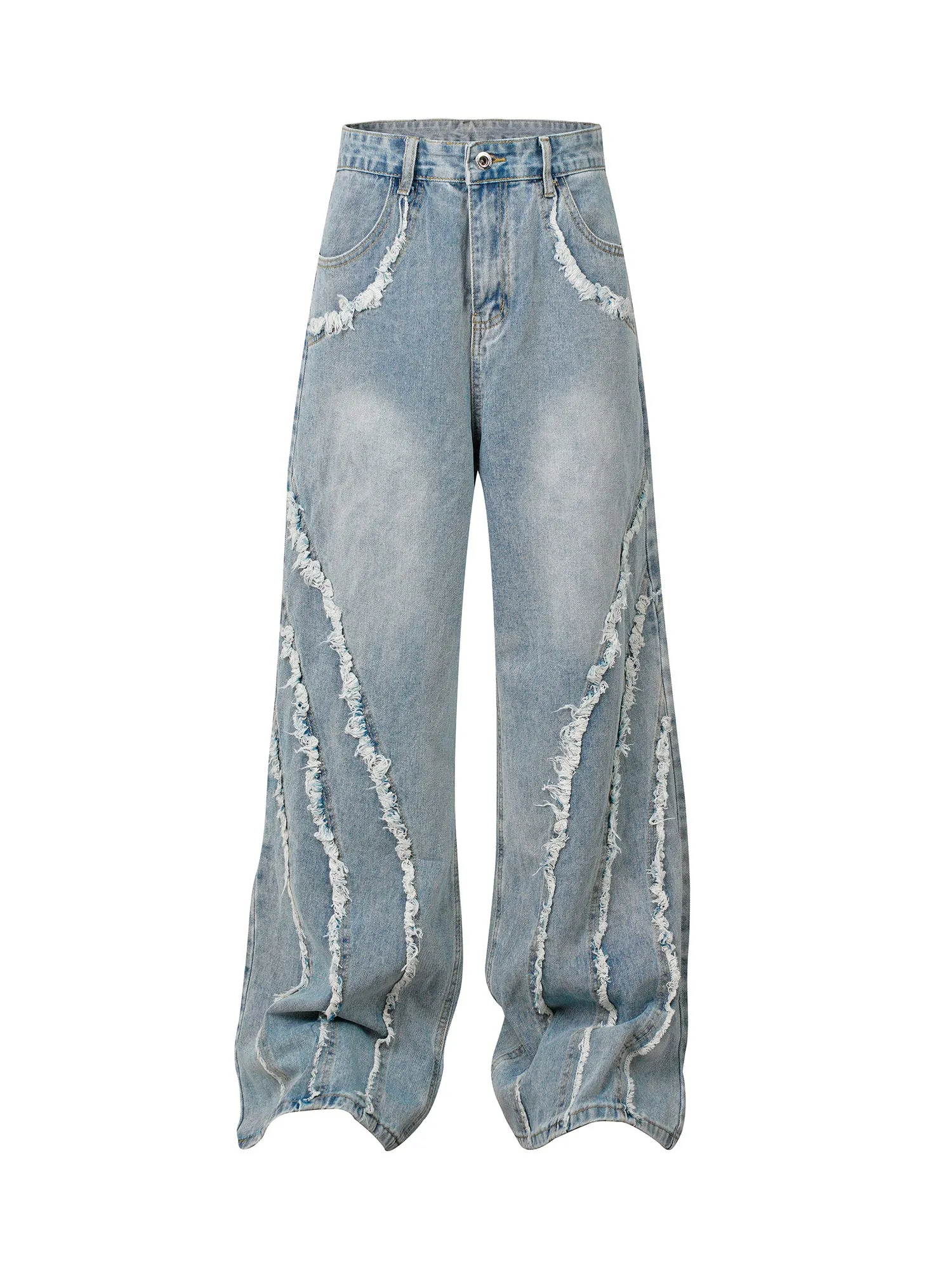 Thesupermade High Street Hip-hop Washed Fur Jeans - 2220 sold by Thesupermade