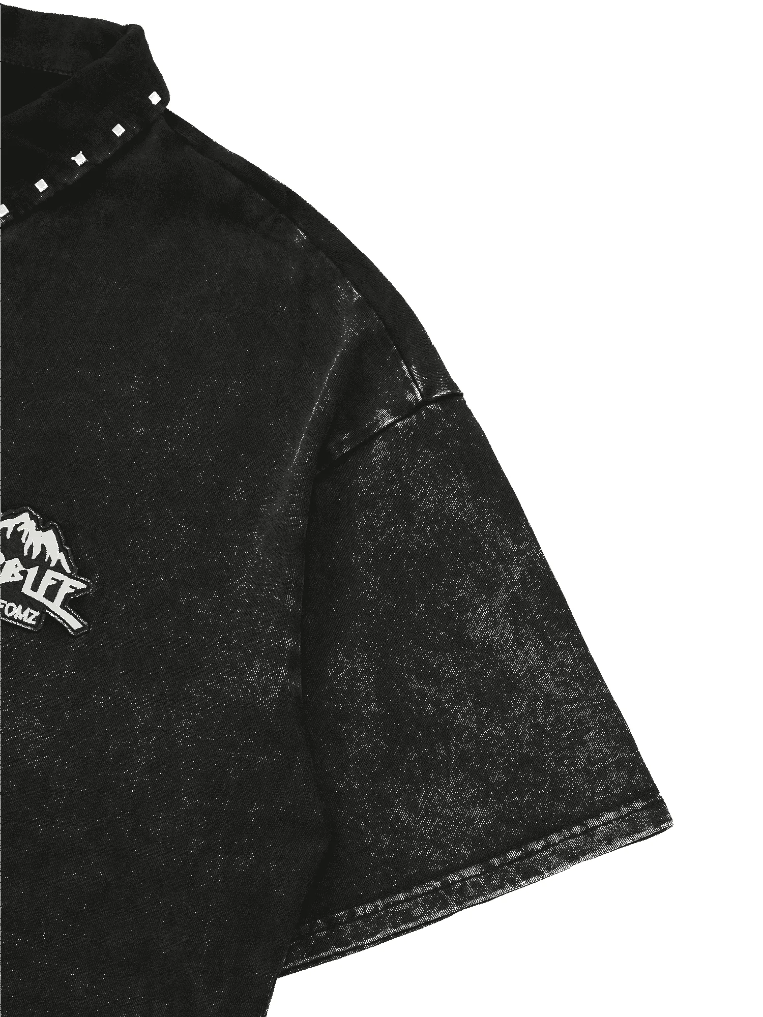 Thesupermade High Street Design Embroidered Rivet Lapel T-shirt sold by Thesupermade product image thumbnail 4