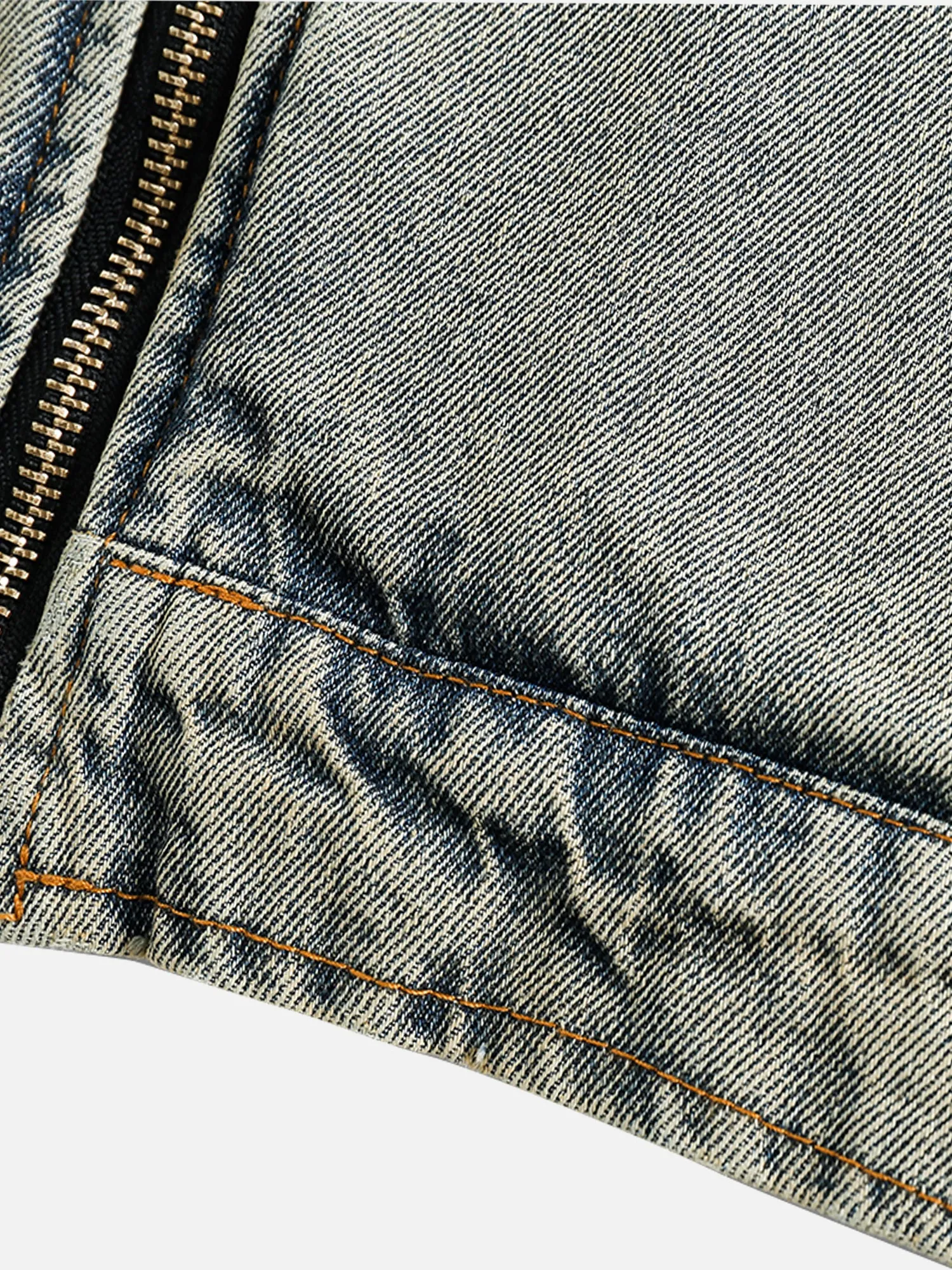 Thesupermade High Street Washed Patchwork Detachable Denim Jacket sold by Thesupermade product image thumbnail 5