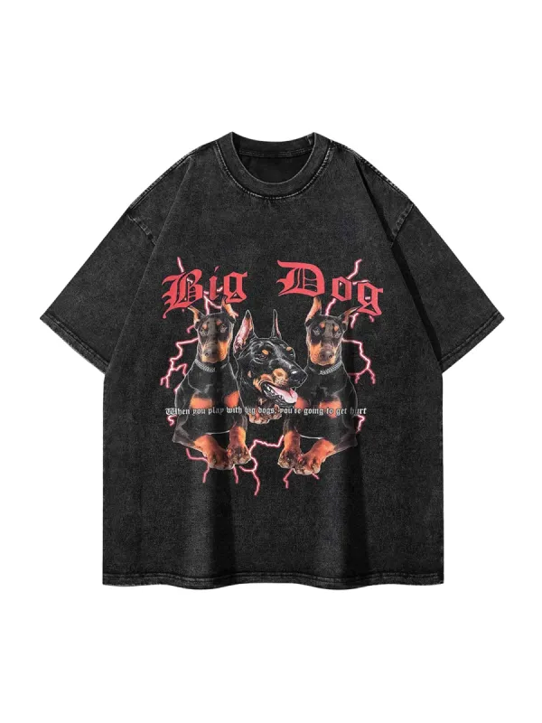 Thesupermade Doberman Pinscher Print Washed Out T-shirt sold by Thesupermade