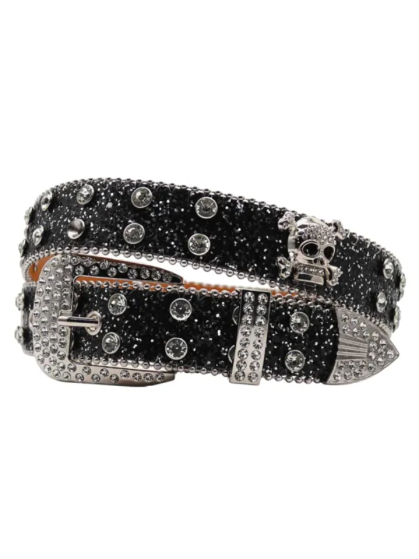 Thesupermade Rhinestone Skull Belt - 1668 sold by Thesupermade