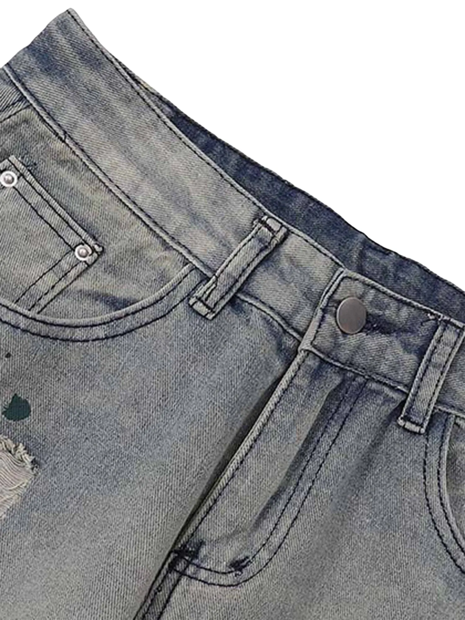 Thesupermade Vintage Ink Splash Washed And Distressed Jeans sold by Thesupermade product image thumbnail 3