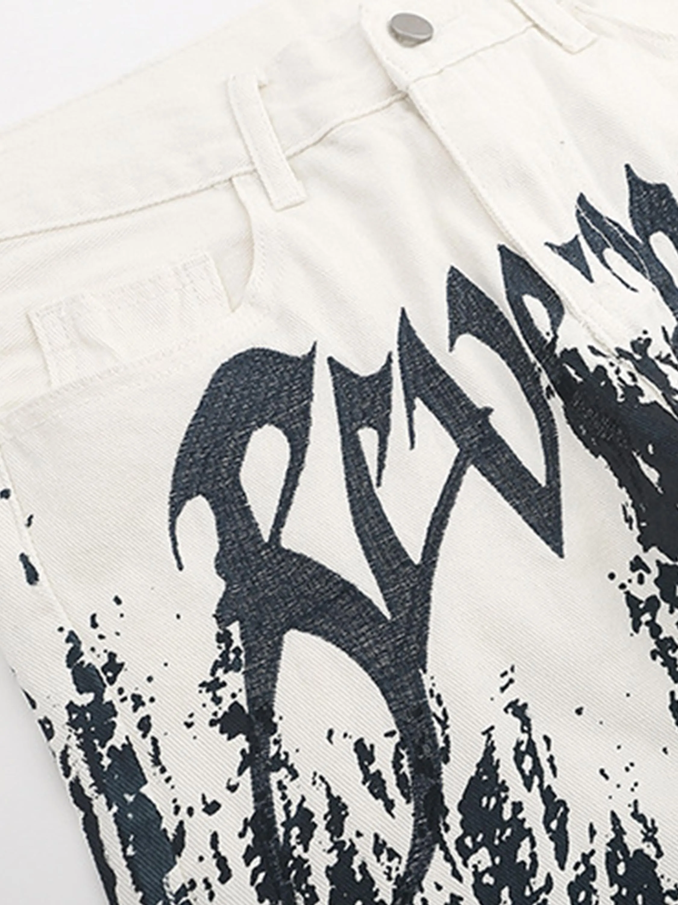 Thesupermade American Heavy Industry Ink Splash Embroidery Jeans -1403 sold by Thesupermade product image thumbnail 5