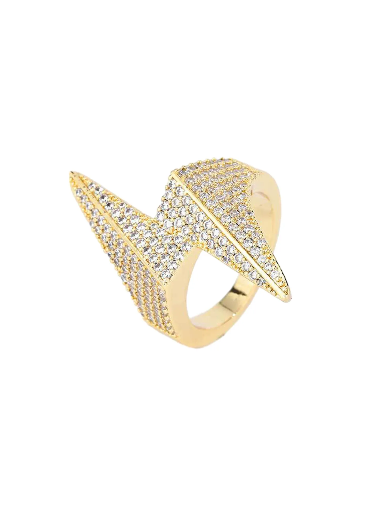 Thesupermade Lightning-shaped Zirconia Ring sold by Thesupermade