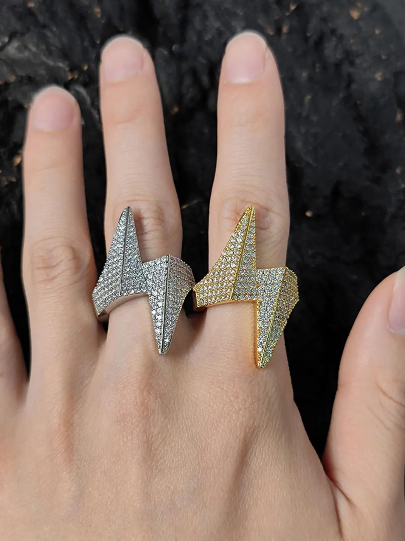 Thesupermade Lightning-shaped Zirconia Ring sold by Thesupermade product image thumbnail 3