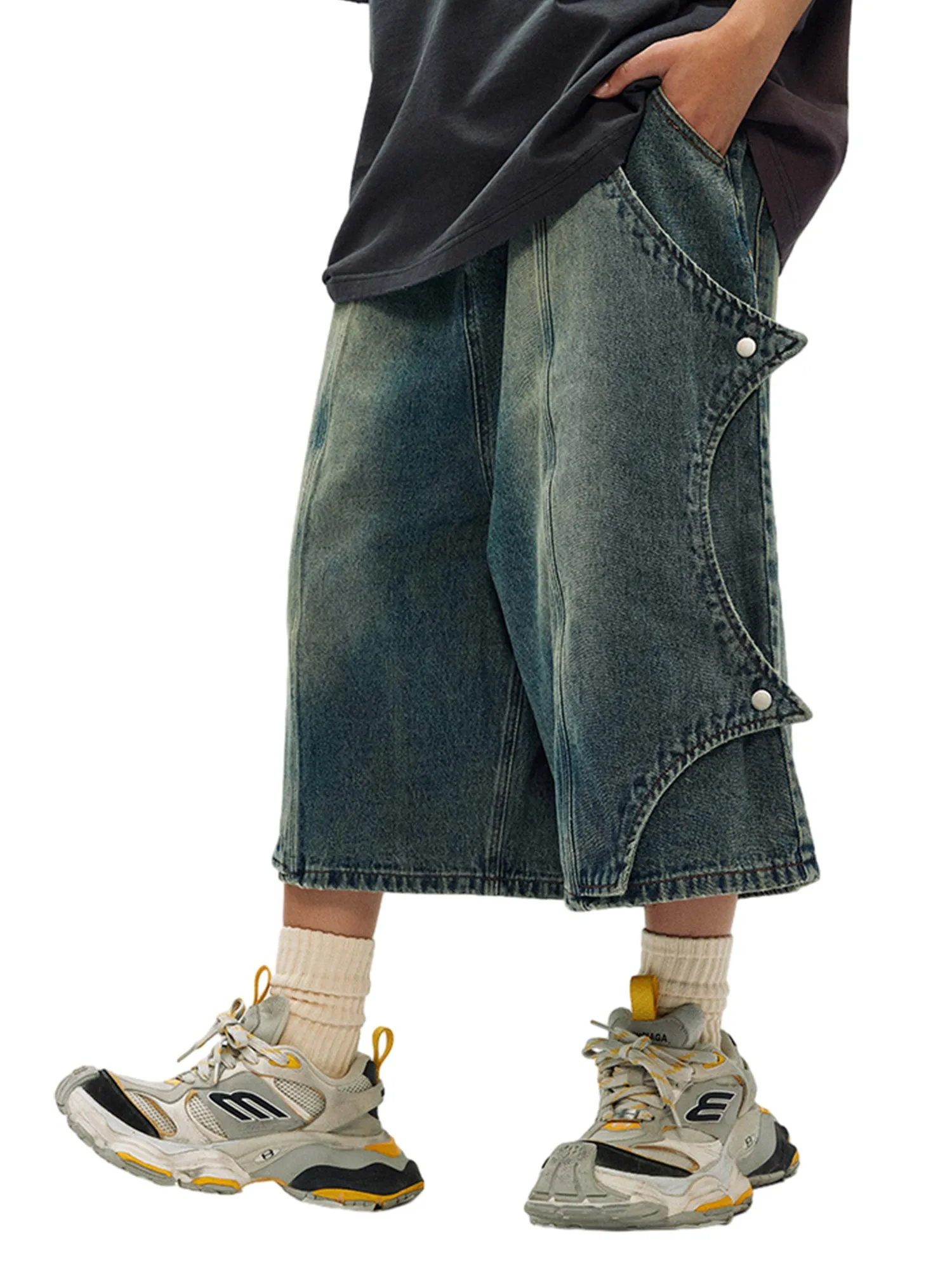 Thesupermade American Retro Old Washing Jorts sold by Thesupermade product image thumbnail 2