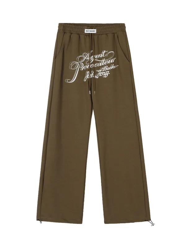 Thesupermade American Retro Letter Print Casual Sweatpants sold by Thesupermade