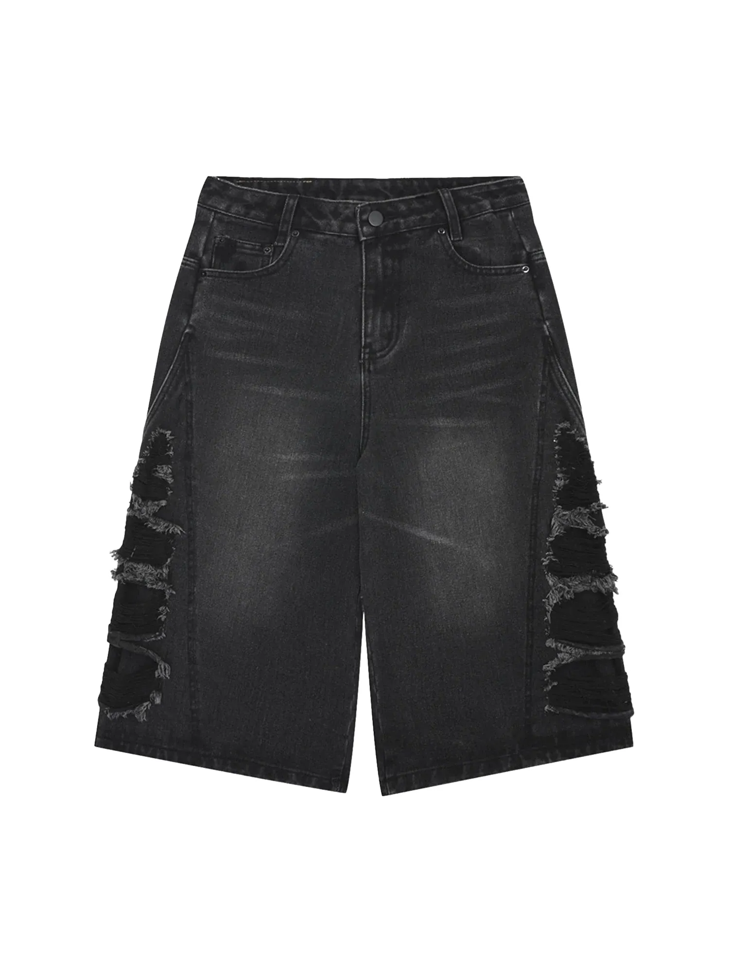 Patchwork Fur-trimmed Whiskered Jorts - 2040 sold by Thesupermade