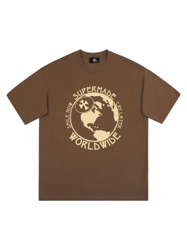 Thesupermade Globe Print T-shirt sold by Thesupermade