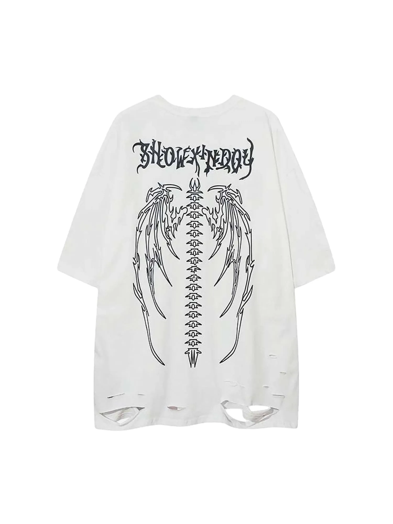 Thesupermade Skeleton Wings Print Raglan T-Shirt - 2083 sold by Thesupermade product image thumbnail 5
