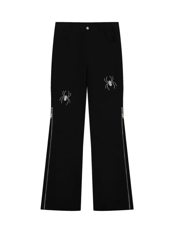 Thesupermade Street Spider Printed Zipper Casual Pants sold by Thesupermade